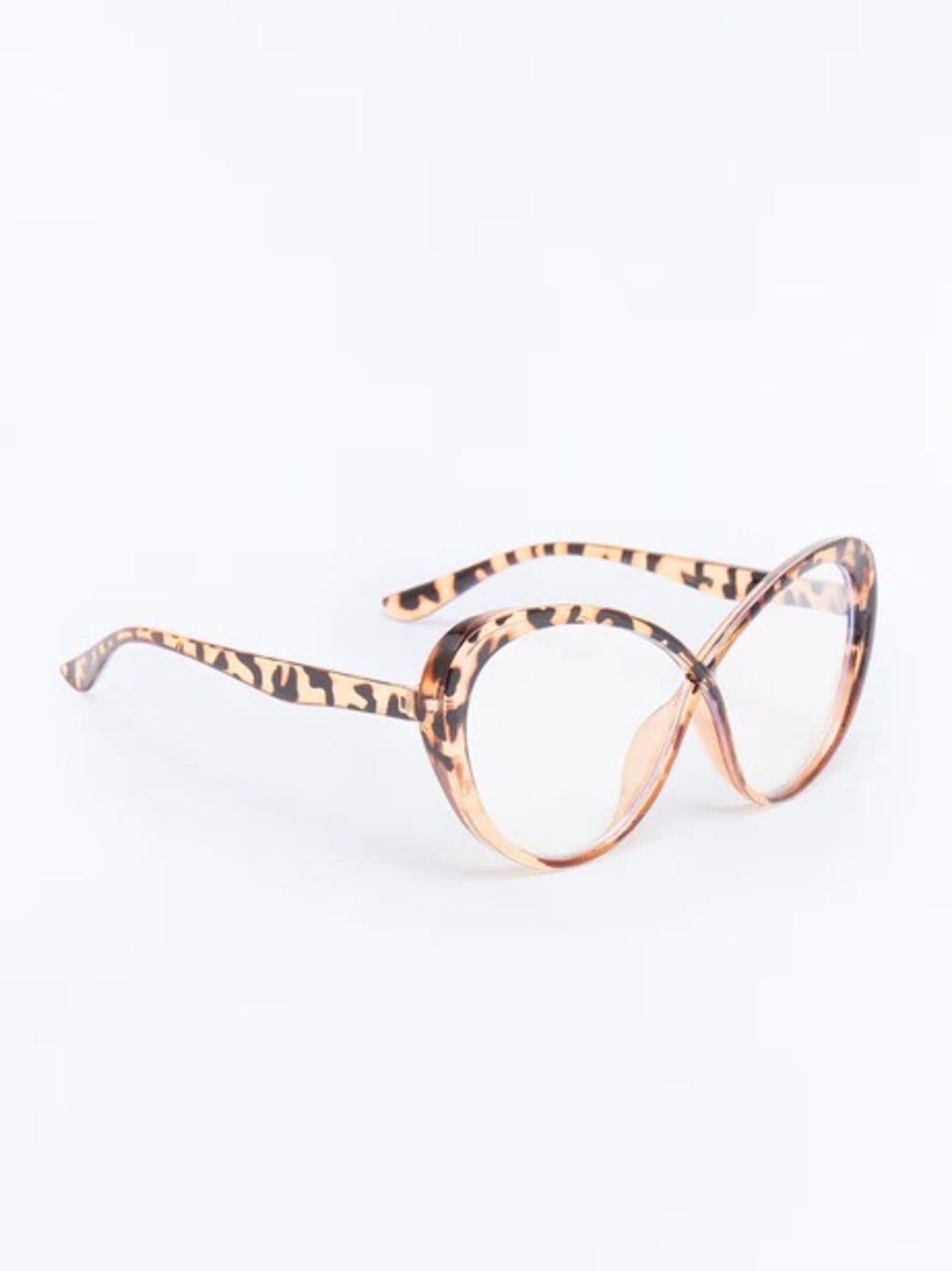 Oversized Leopard Print Blue Light Glasses | Cat Eye Clear Lens Computer Glasses - Picture 2 of 4
